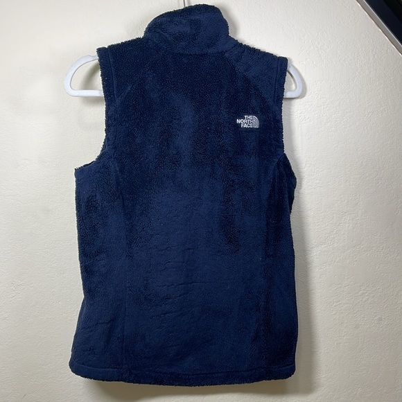 THE North Face Women's Faux Fur Vest Zip Front Teddy Plush Navy Blue Size S - Picture 5 of 10